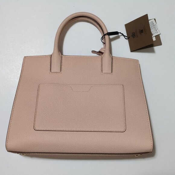 Burberry Pink Leather Mini Frances Logo Tote Bag Soft Pink Luxury Designer - Picture 4 of 9